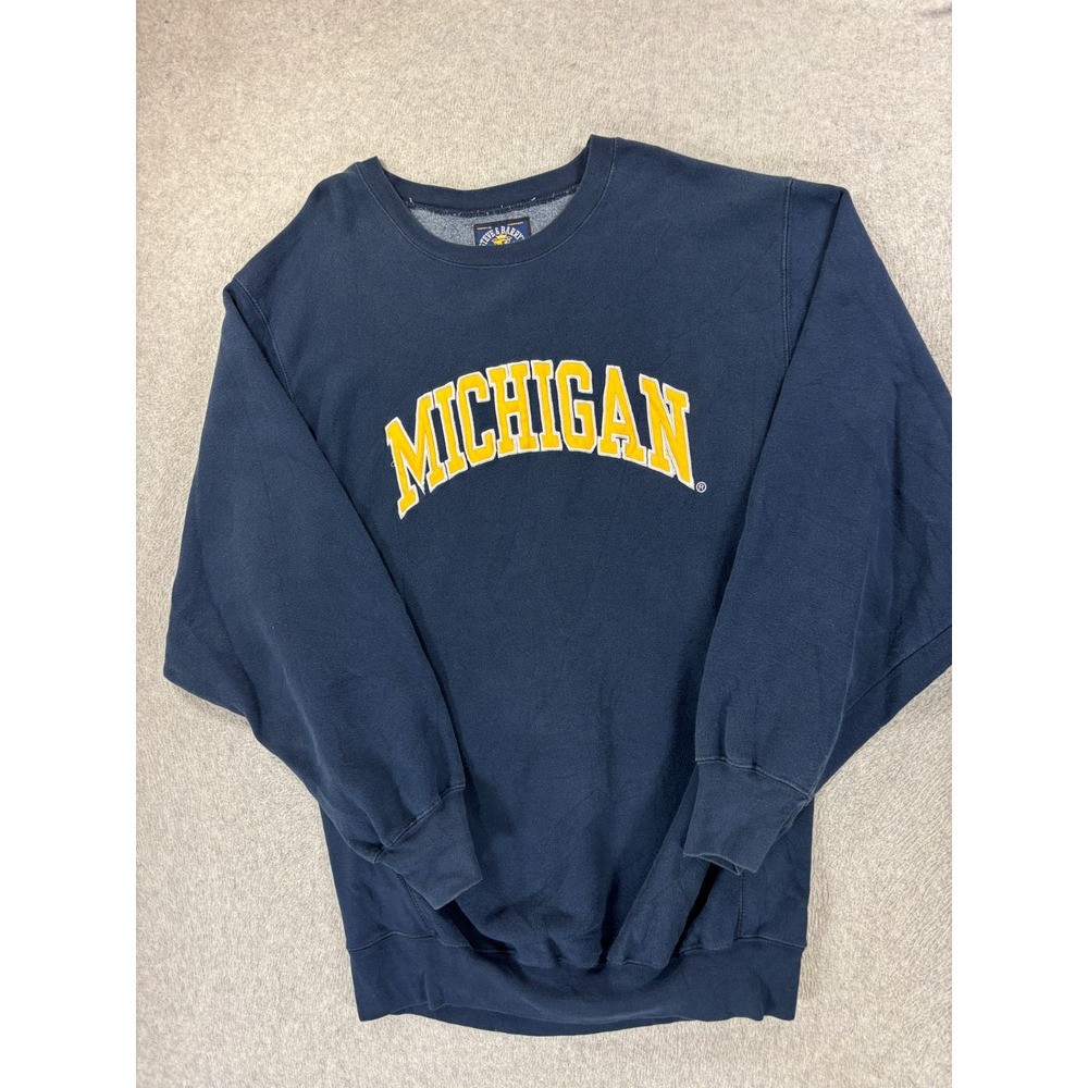 Michigan Wolverines Steve & Barry's Stitched Campus Crew Sweatshirt (Men's 2XL)‎